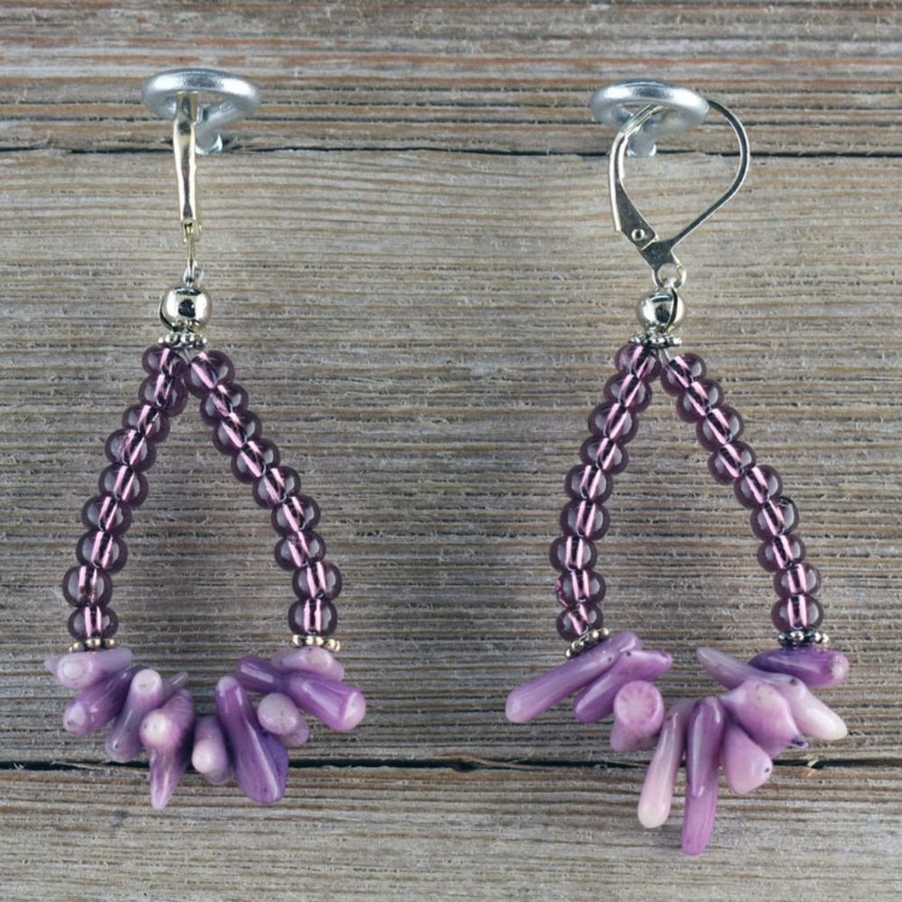 Purple Coral & Agate Necklace Set - Picture 2 of 4